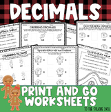 Christmas Decimals Worksheets