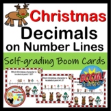 Christmas Decimals on a Number Line Boom Cards