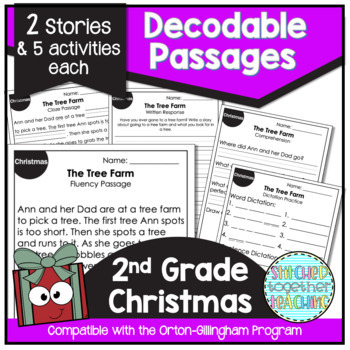 Preview of Christmas Decodable Passages for  2nd Grade- Orton Gillingham Science of Reading