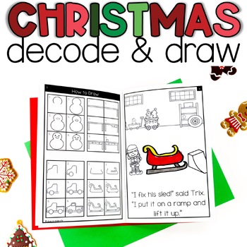 Preview of Christmas Decodable Readers Digraphs & Blends | Directed Drawing Books