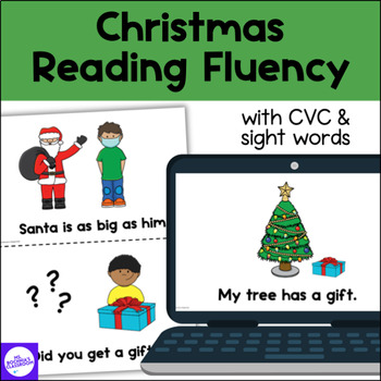 Preview of Christmas Reading Fluency with Decodable CVC Words & High Frequency Sight Words