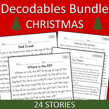 Preview of Christmas Decodables Bundle | SoR Early, Middle, and Advanced Phonics Stories