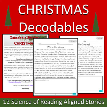 Preview of Christmas Decodables | Science of Reading | Mid to Advanced Phonics Levels