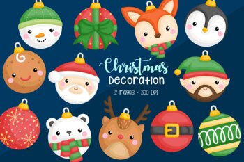 Christmas Decoration Clip Art {Christmas Tree Decoration Clipart}