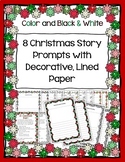 Christmas Decorative Lined Paper with Story Prompts