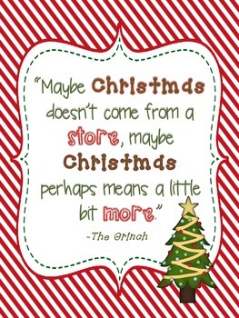 Christmas Decorative Quote Posters Set | TpT