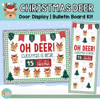Preview of Christmas Deer | Christmas is Near | Countdown | Door Display | Bulletin Board
