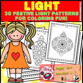 Preview of Christmas Delights: 30 Festive Light Patterns for Coloring Fun!
