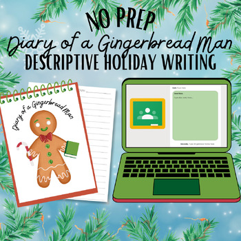 Preview of Christmas Descriptive Writing | NO PREP | Diary of a Gingerbread Man