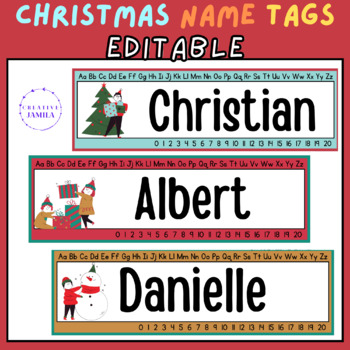Christmas Name Tags - Desk Plates