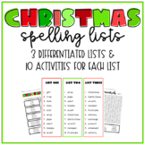 Christmas Differentiated Spelling Lists & Activities