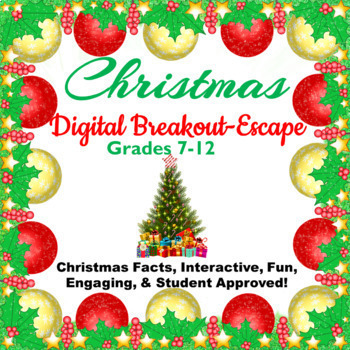 Preview of Christmas Digital Breakout Escape Room Digital Distance Learning