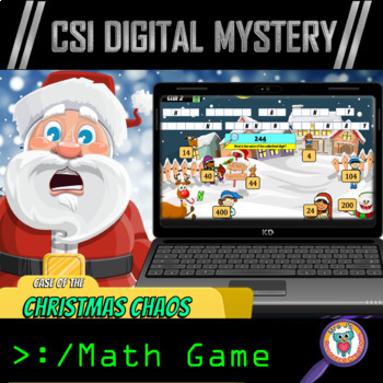 Preview of Christmas Digital CSI Math Mystery Game - Escape Room Resource - Differentiated