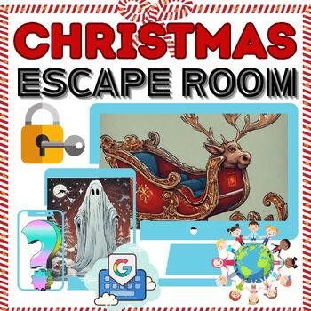 Preview of Christmas Digital Escape Around the World Trivia - Middle High School - no prep