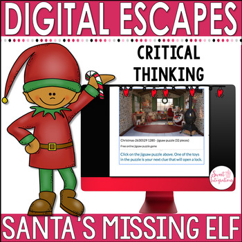 Preview of Christmas Digital Escape Room - Math and Critical Thinking - Holiday Activity