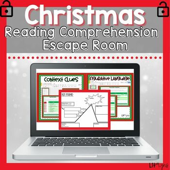 Preview of Christmas Digital Escape Room - Reading Comprehension, Plot, Vocabulary, & More