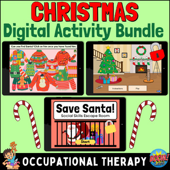 Preview of Christmas Digital Games BUNDLE for Special Ed & Occupational Therapy