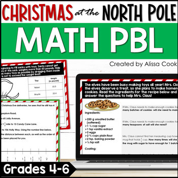 Preview of Christmas Digital Math Activities | Holiday Math PBL | Project Based Learning