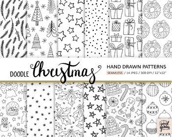 8.5x11 Retro Christmas Digital Scrapbook Papers & Backgrounds