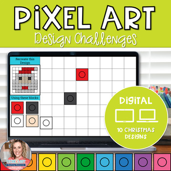 Preview of Christmas Digital Pixel Art STEM Challenges 
