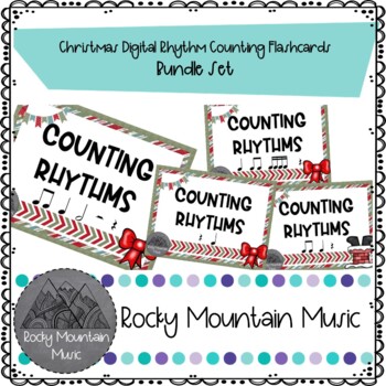 Preview of Christmas Digital Rhythm Counting Flashcards Bundle Set