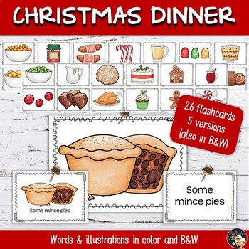 Christmas Activities ESL British Dinner Flashcards | TpT