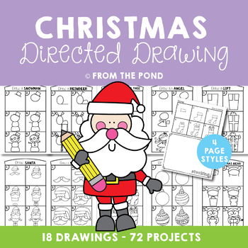 Preview of Christmas Directed Drawing Activities with Writing Papers