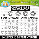 Christmas Directed Drawing Images Clipart Set {Zip-A-Dee-D