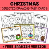 Christmas Directed Drawing Task Card Activities + FREE Spanish