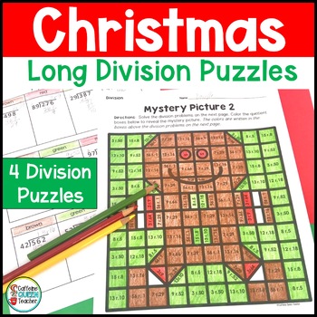 Preview of Christmas Long Division Color by Number with 2-Digit Divisors