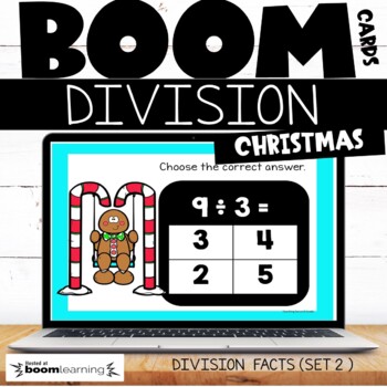 Preview of Christmas Division Fact Practice Set 2 Boom Cards™