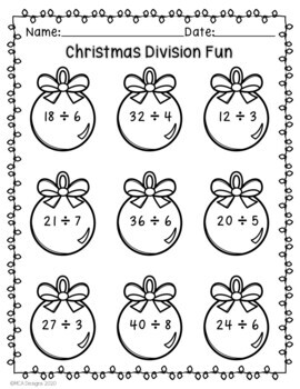 Christmas Division Facts by MCA Designs | Teachers Pay Teachers