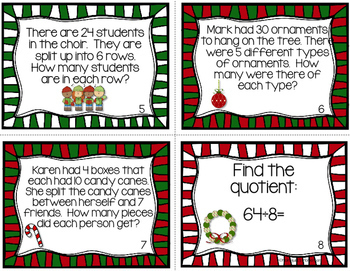 Christmas Division Task Cards by Holmquist's Homeroom | TpT