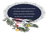 Christmas Division Word Problems by Linda Boyd