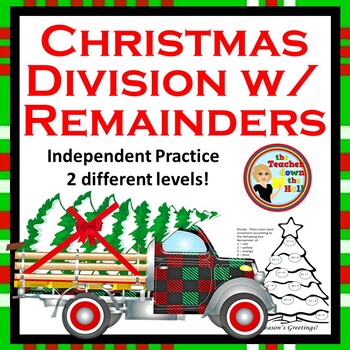 Preview of Christmas Division with Remainders Color the Remainders