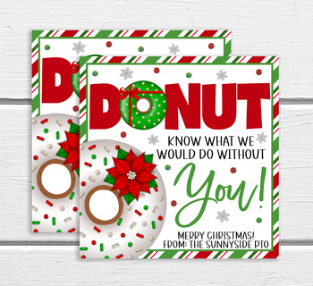 Christmas Donut Appreciation Gift Tag, Donut Know What We Would Do ...