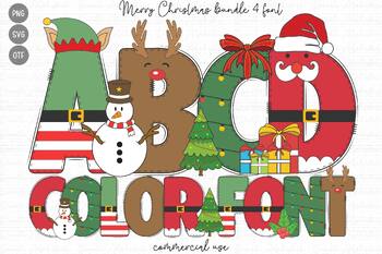 Preview of Christmas Doodle Alphabet,Christmas font,Christmas Clipart, Christmas Doodle Le