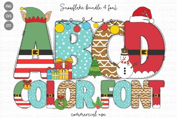 Preview of Christmas Doodle Alphabet,Christmas font,Christmas Clipart, Christmas Doodle Let