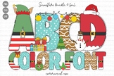 Christmas Doodle Alphabet,Christmas font,Christmas Clipart