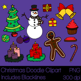 Christmas Doodle Clip Art PNG 300 dpi