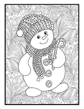 Christmas Doodle Coloring Pages by Qetsy | TPT