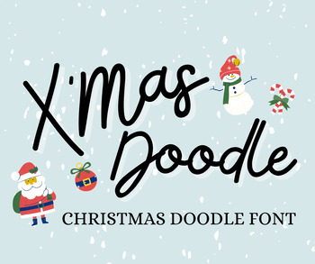Preview of Christmas Doodle Fonts: Holiday Drawings for the Xmas Festival