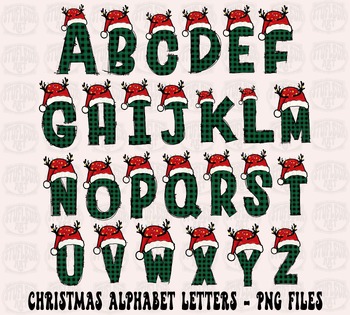Preview of Christmas Doodle font png, Christmas Alphabet letters designs