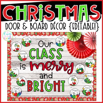 Preview of Christmas Bulletin Board | Christmas Door Decor {Editable!}