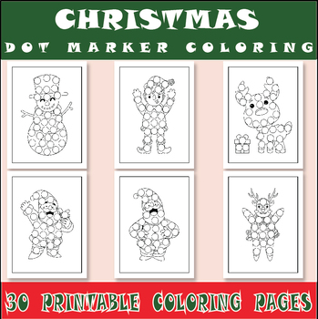 Christmas Dot Marker Coloring Book & Cover Page - Pack 2