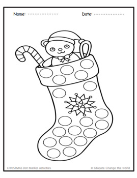 Christmas Dot Markers Activity Book: Stocking Stuffers for Toddlers: Fun Dot Markers Coloring Pages for Kids Ages 1-3, 2-4, 3-5