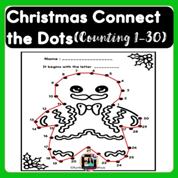 Preview of Christmas Dot to Dot (Counting to 30) | Christmas Math Activity
