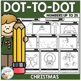 Christmas Dot to Dot Worksheets Counting up to 25 Connect 