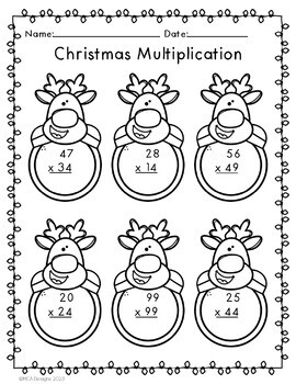 Christmas Double Digit Multiplication by MCA Designs | TPT
