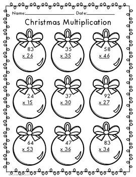 Christmas Double Digit Multiplication by MCA Designs | TPT